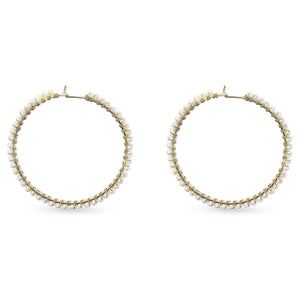 Pearl Hoop Earrings - Azza Fine Jewellery