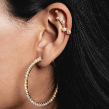 Load image into Gallery viewer, Pearl Hoop Earrings - Azza Fine Jewellery
